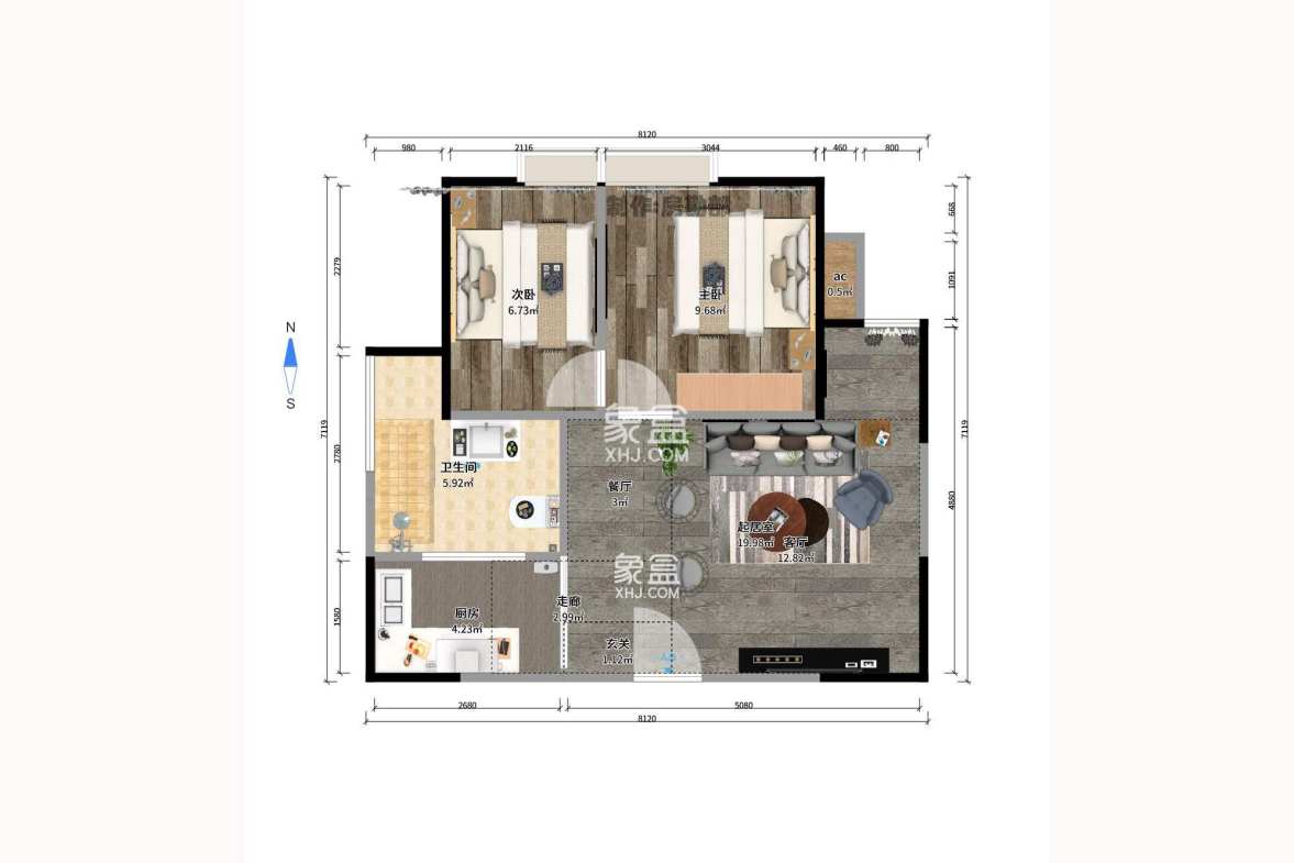 白沙晶城  2室1厅1卫    2500.0元/月 白沙晶城  2室1厅1卫    2500.0元/月户型图