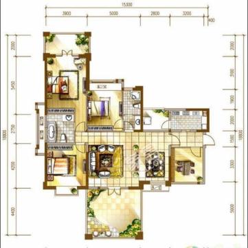 南湖世纪  3室1厅2卫   2500.00元/月