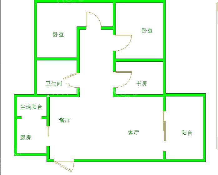 清河庭苑  1室1厅1卫   1200.00元/月室内图1