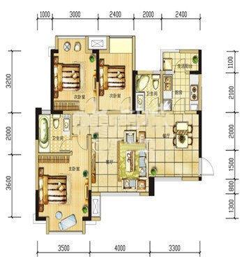 长虹和悦府  3室2厅2卫   2800.00元/月室内图