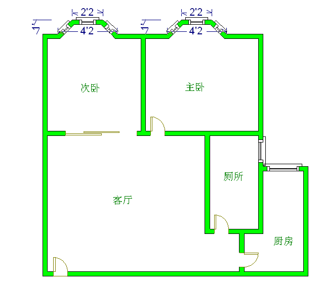 中大君悦金沙九期  2室1厅1卫   3000.00元/月室内图1