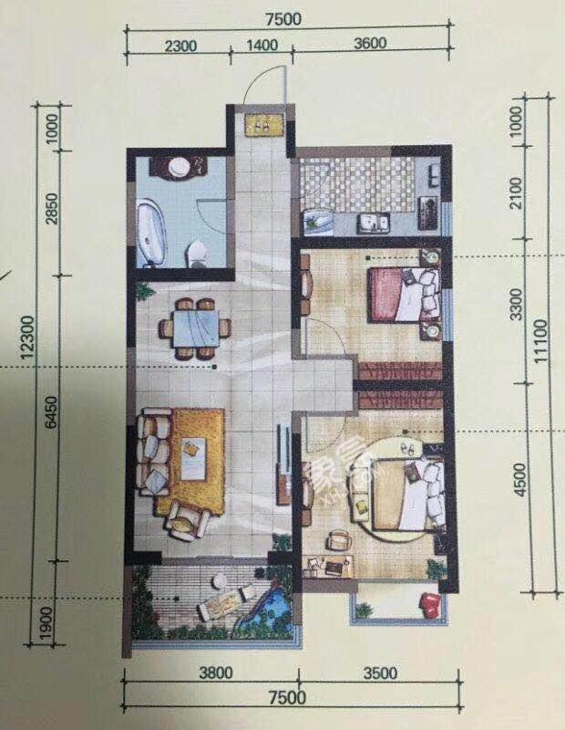 融侨馨苑  2室2厅1卫   165.00万户型图