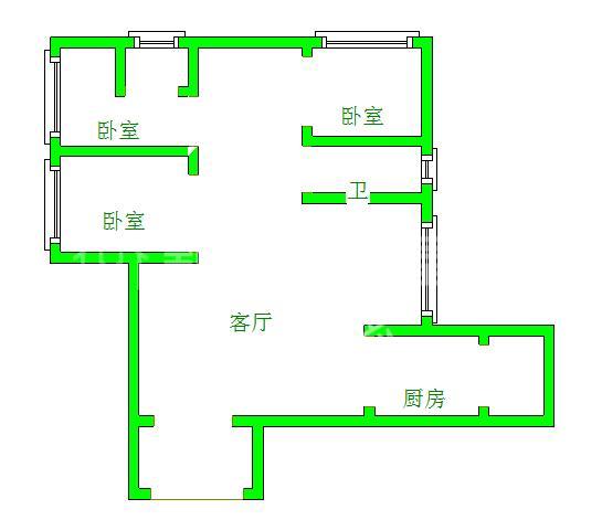 保利心语花园二期  3室2厅1卫   3500.00元/月室内图1