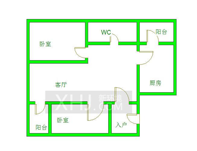 华府世家  2室1厅1卫   2100.00元/月室内图1