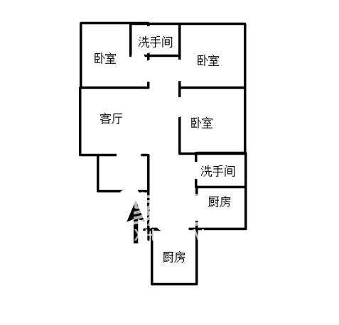 苏宁广场附近  华晨国际精装三房  拎包入住户型图