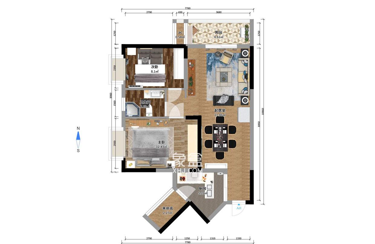 東門壹號家園 2室2廳1衛 68.00萬