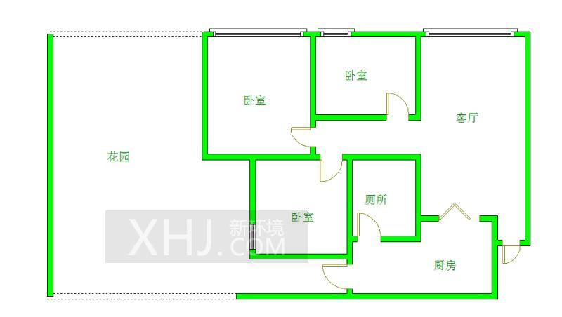 荣盛花语城  3室1厅1卫   2800.00元/月室内图1