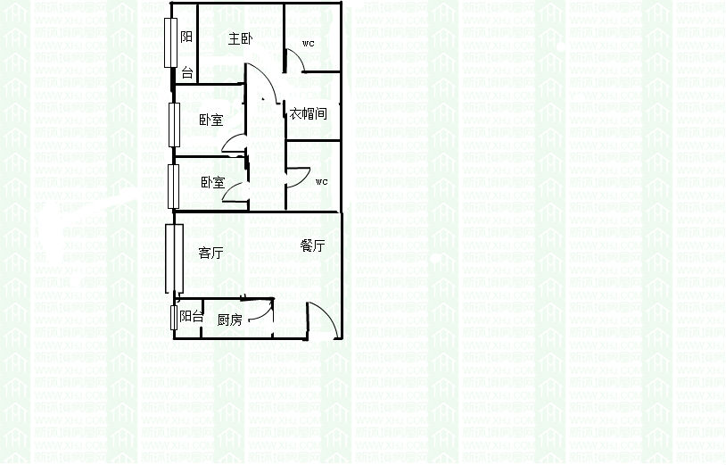 西城天下  3室2厅2卫   5500.00元/月室内图1