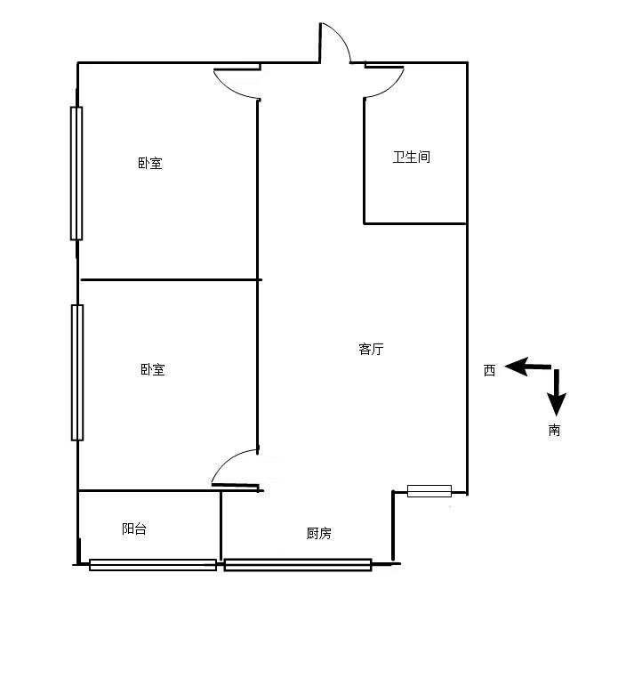 丹阳新区  3室2厅2卫   2600.00元/月户型图