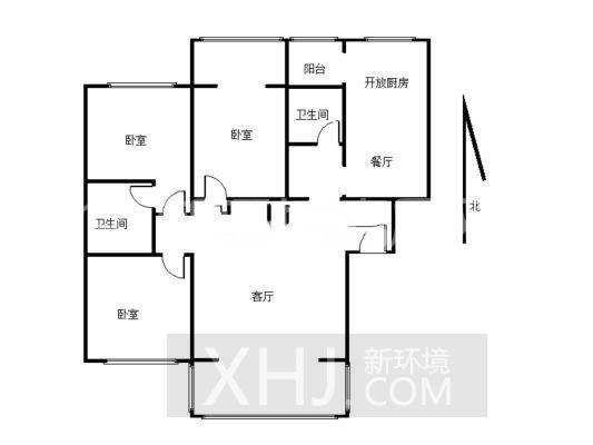 二十一世纪花园1期  3室2厅2卫   2800.00元/月室内图1