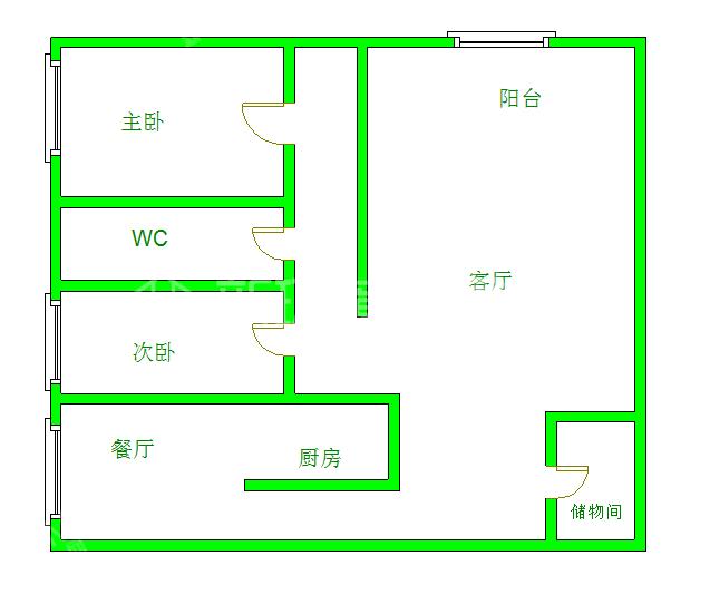 铸信境界  2室2厅1卫   2300.00元/月室内图1