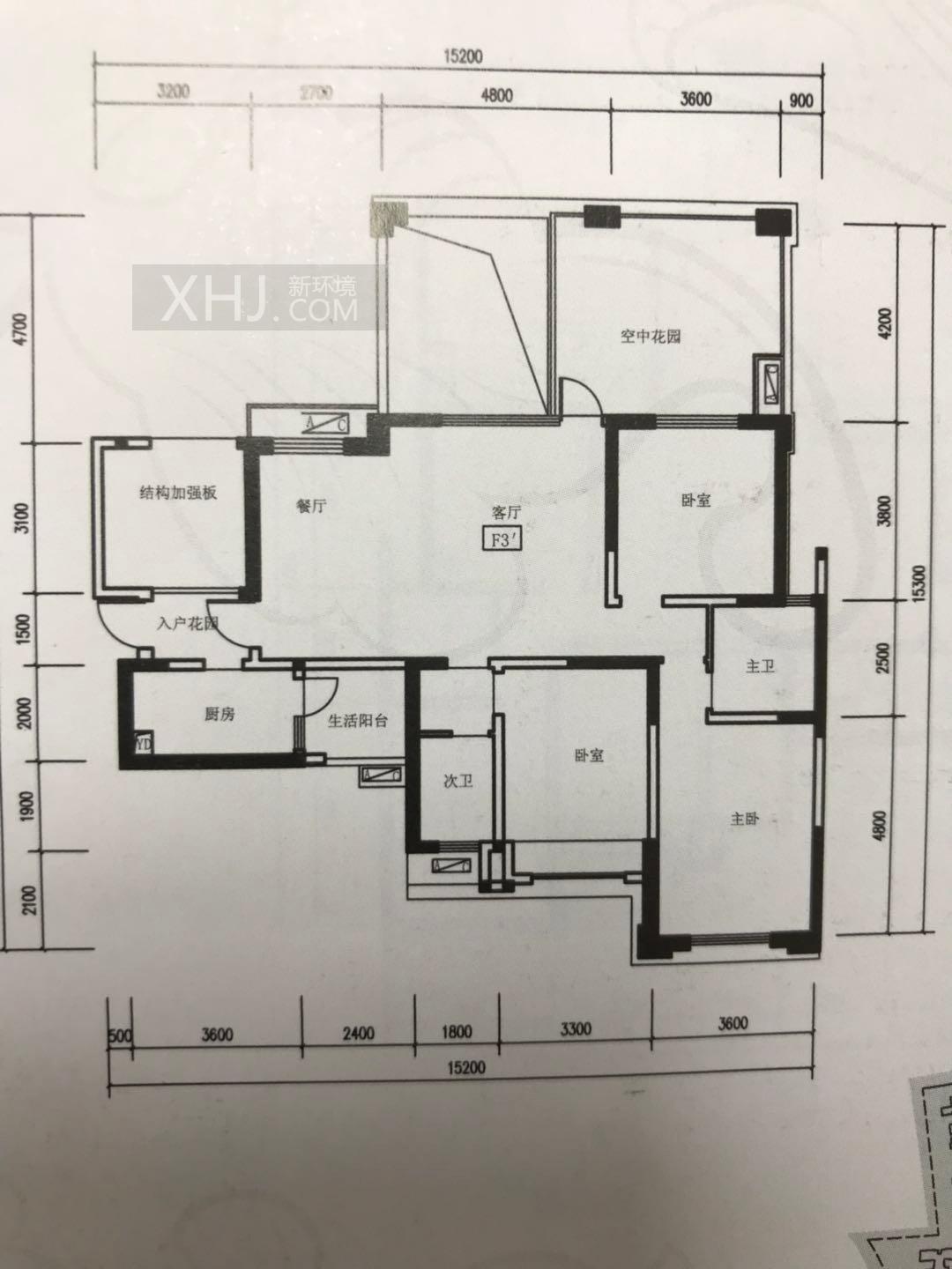 保利叶语  3室1厅2卫   2400.00元/月室内图1