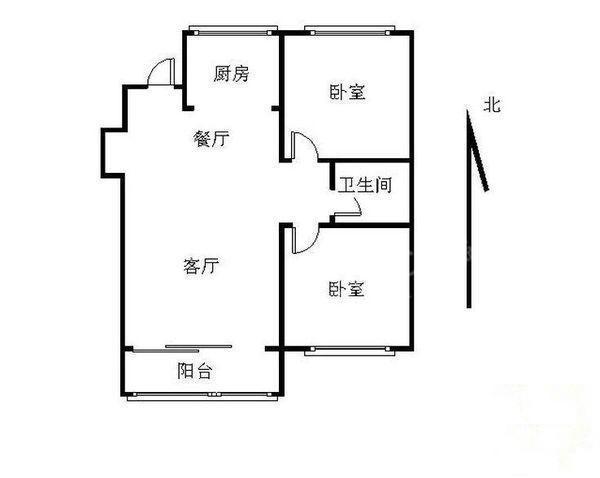 二十一世纪花园3期（千禧园）  2室1厅1卫   2200.00元/月室内图1