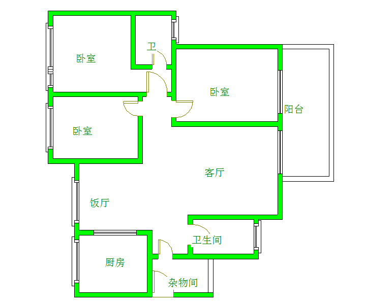 光华欣苑  3室2厅1卫   2800.00元/月室内图1