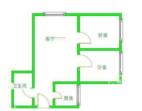 二江花园  2室1厅1卫   1500.00元/月室内图1