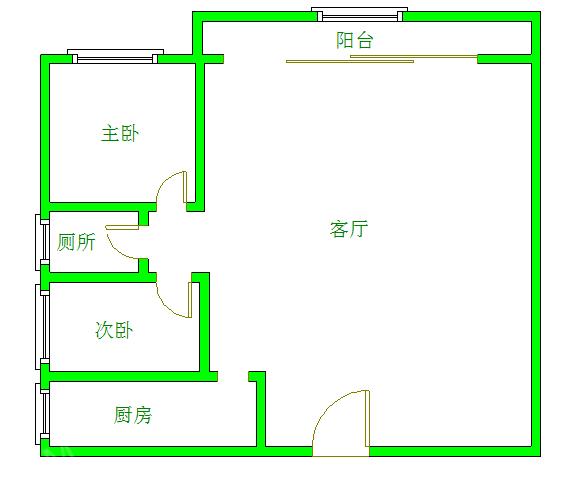 光华美邻  2室1厅1卫   2200.00元/月室内图1