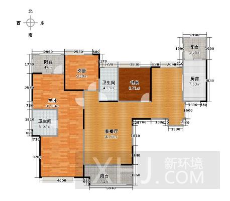 复地雍湖湾  3室1厅2卫   5000.00元/月室内图1