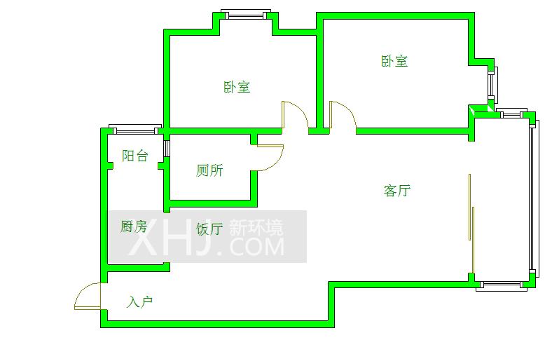 元益花园  2室2厅1卫   2200.00元/月室内图1