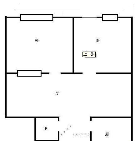 建设北路散盘  1室1厅1卫   500.00元/月户型图