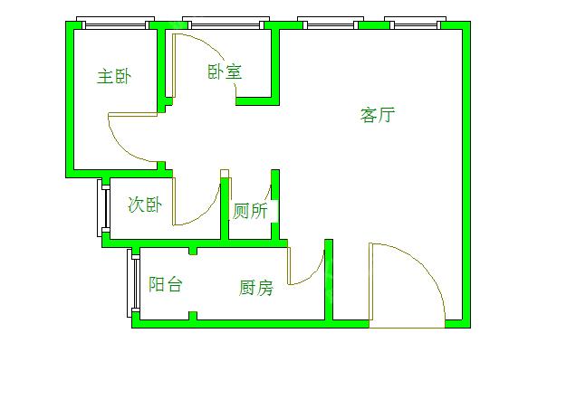 世龙广场  3室1厅1卫   3800.00元/月室内图1