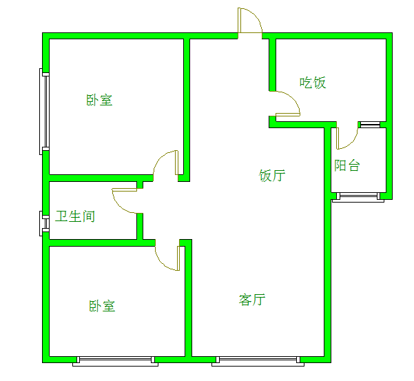 俊发时光俊园  2室2厅1卫   2300.00元/月室内图1