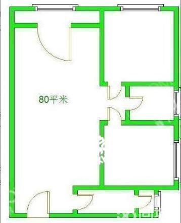 南湖国际1期  2室1厅1卫   2300.00元/月户型图