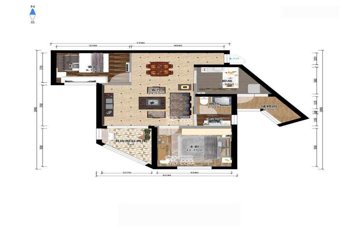 诚兴园 3室2厅1卫 1800.0元/月 诚兴园 3室2厅1卫 1800.0元/月户型图