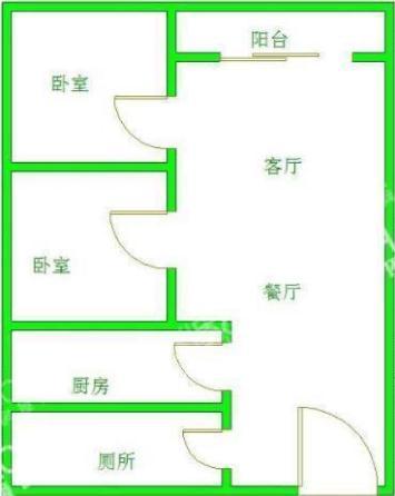 二江花园  2室1厅1卫   1000.00元/月室内图1