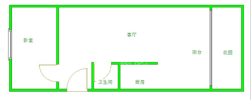 玉双苑  1室1厅1卫   1200.00元/月室内图1