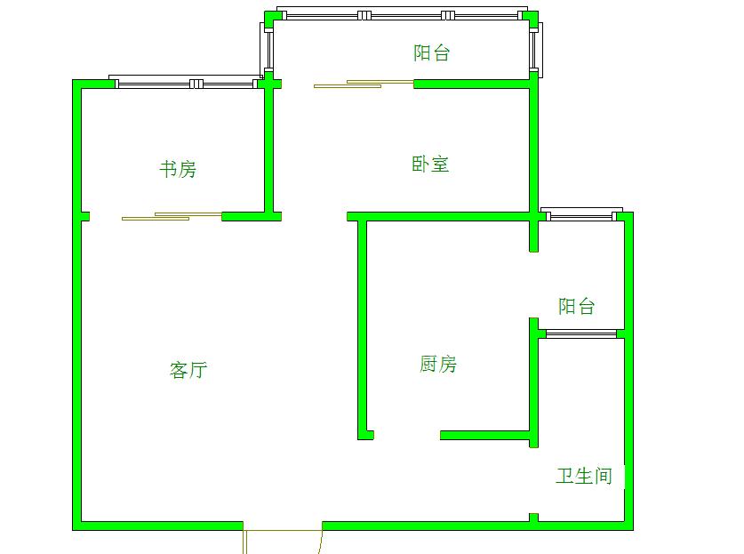 荣盛花语城  1室1厅1卫   85.00万室内图1