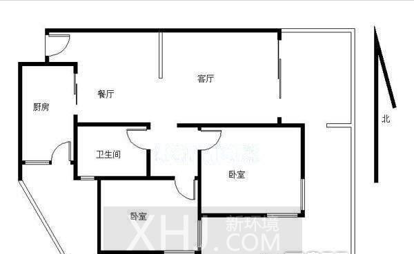 二江花园  2室1厅1卫   1400.00元/月室内图1