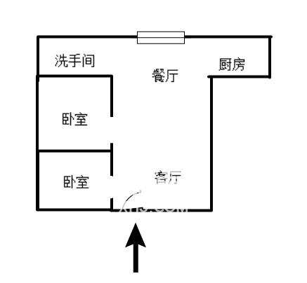 湘水1号  1室1厅1卫   1000.00元/月户型图