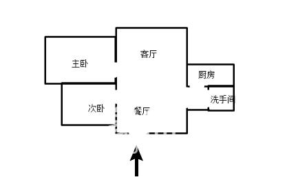 601钻石新村  2室2厅1卫   1100.00元/月户型图