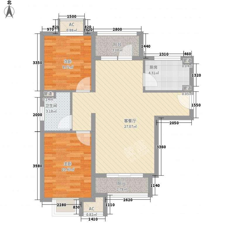 太古城  1室1厅1卫   1400.00元/月户型图