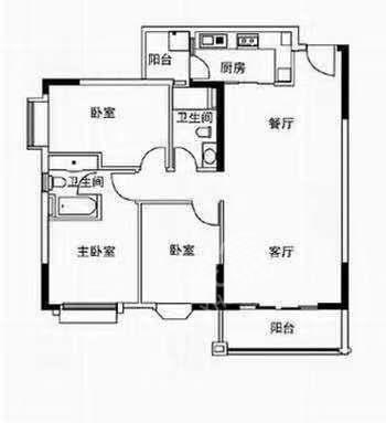 古城春天  3室2厅2卫   78.00万户型图