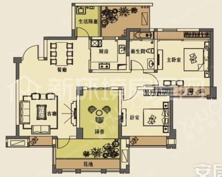 成都天府世家  3室2厅2卫   6200.00元/月室内图1