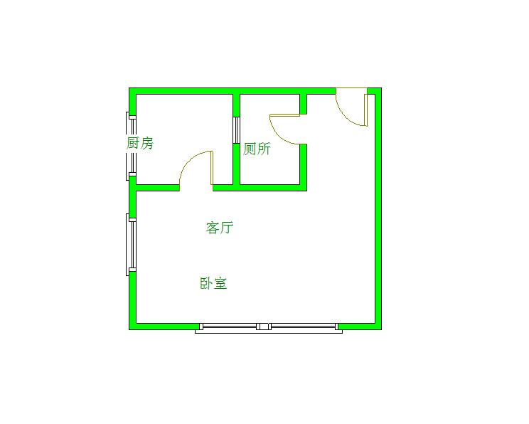 元益花园  1室1厅1卫   1500.00元/月室内图1