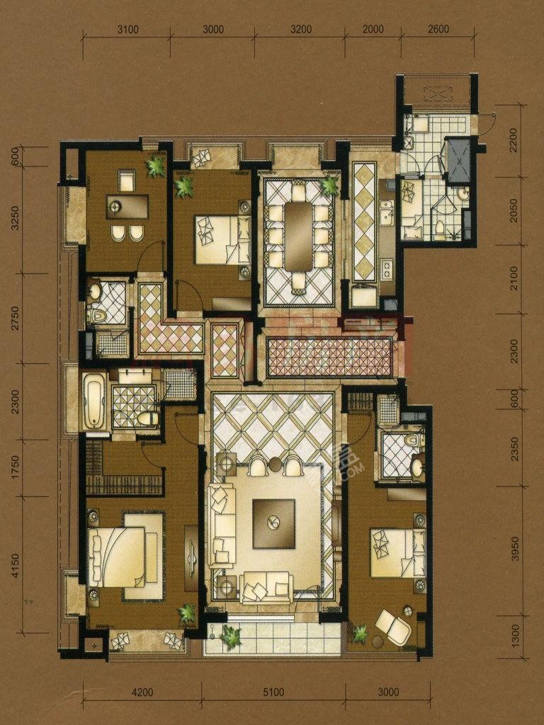 碧桂园  4室2厅2卫   110.00万户型图