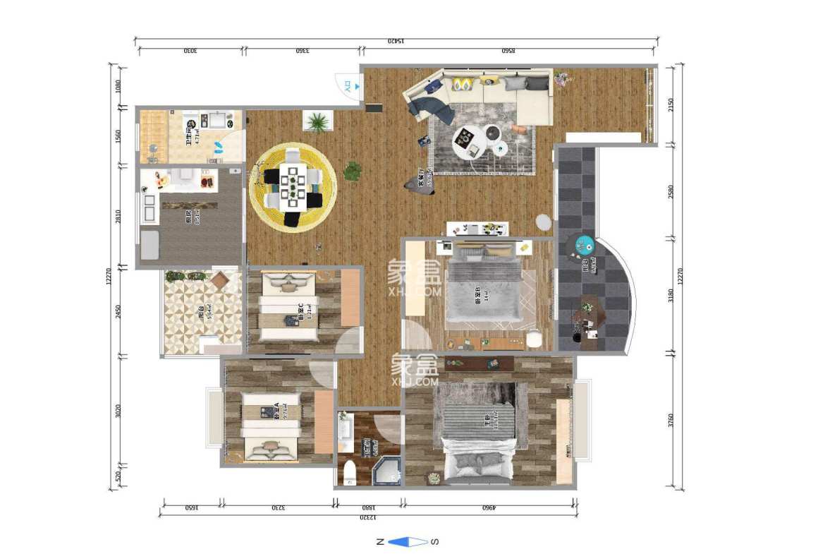 星城国际 4室2厅1卫 97.5万 星城国际 4室2厅1卫 97.5万户型图