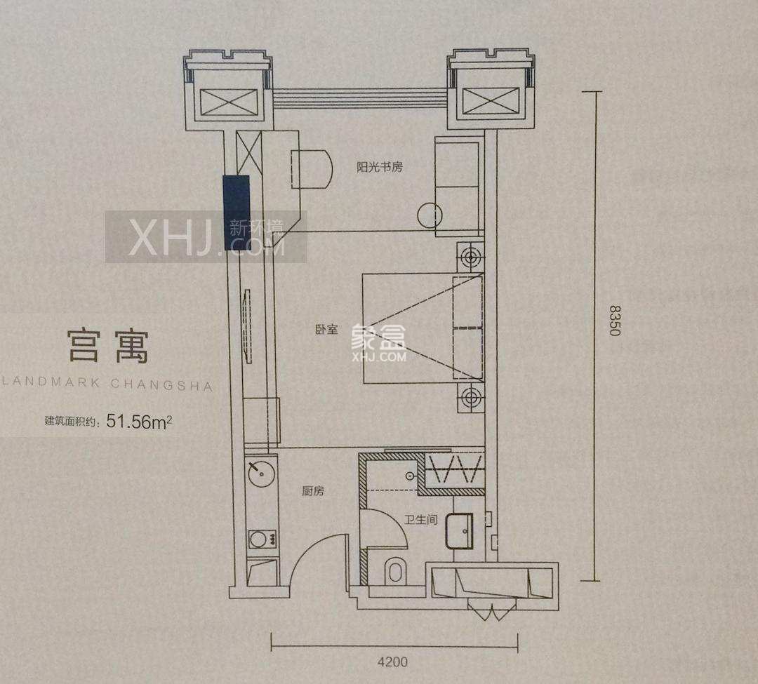 圆泰长沙印 1室1厅1厨1卫 2000.00元/月室内图1