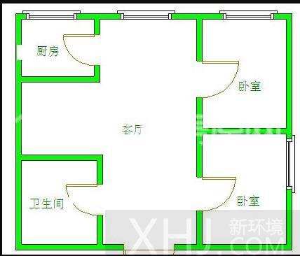 大地新光华 2室1厅1卫 2900.00元/月 大地新光华 2室1厅1卫 2900.00元/月户型图