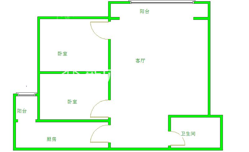 蓝光coco金沙一期  2室1厅1卫   1600.00元/月室内图1