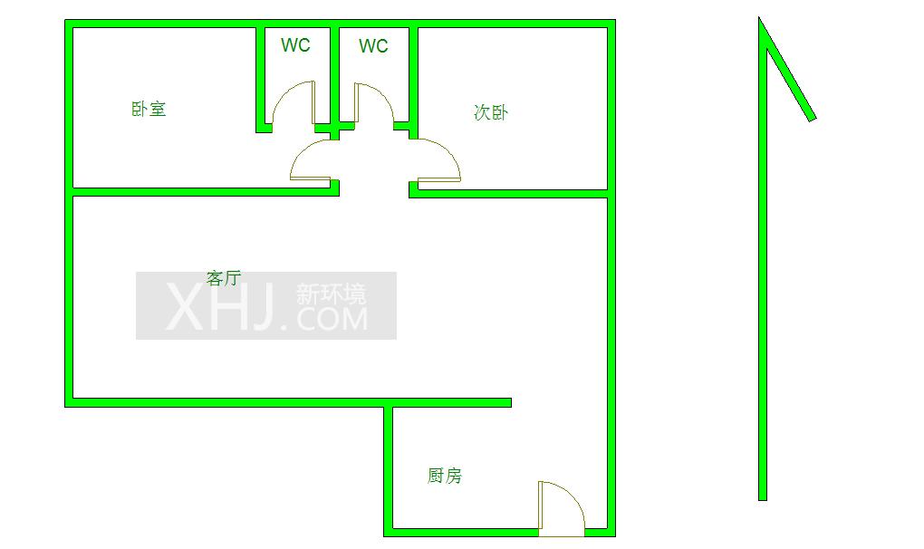 中铁丶西子香荷  2室2厅1卫   2700.00元/月室内图1