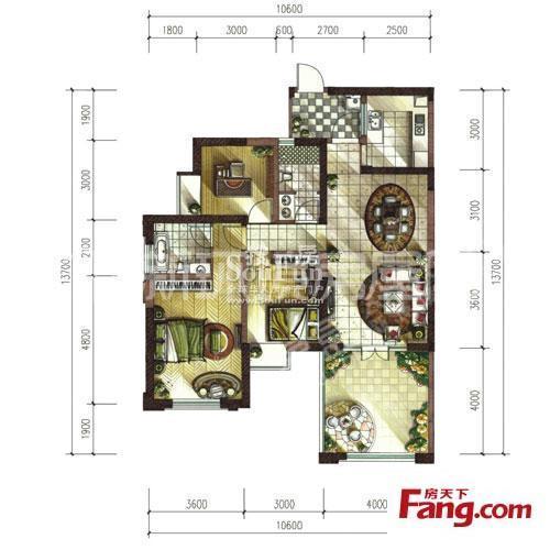 南湖国际2期  3室2厅2卫   170.00万室内图1