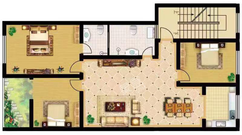 紫金花园  3室2厅2卫   82.80万户型图