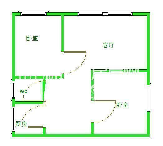 清凤时代城  2室2厅1卫   2500.00元/月室内图1