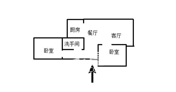 莱茵小镇  2室2厅1卫   1400.00元/月户型图