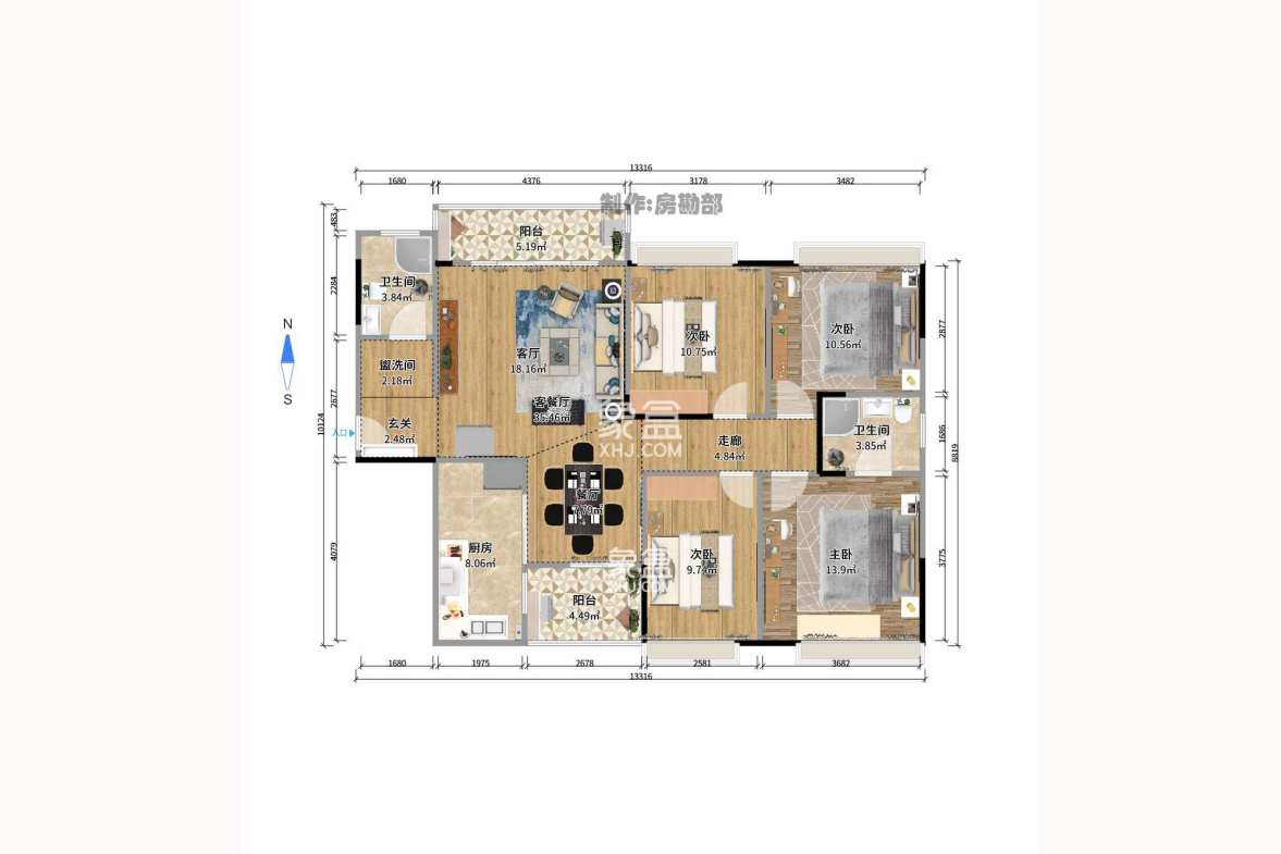 凯轩云顶 4室2厅1卫 3500.0元/月 凯轩云顶 4室2厅1卫 3500.0元/月户型图