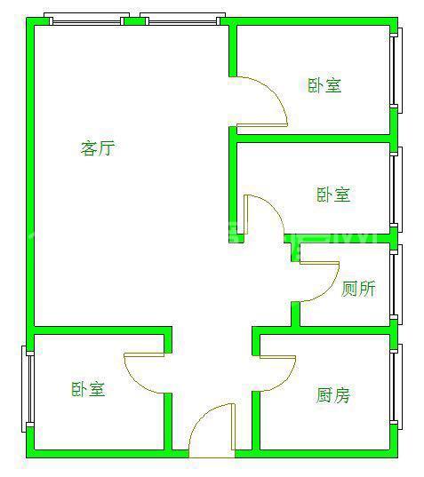 海亮爱金沙2期  3室1厅1卫   2800.00元/月室内图1