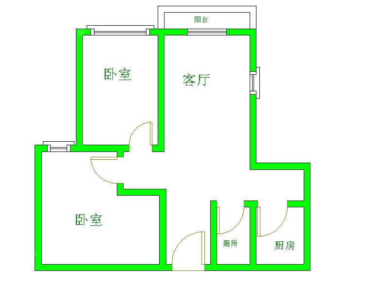 元益花园  2室1厅1卫   2000.00元/月室内图1